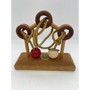 Vintage Stumps Wooden Wood & Rope Puzzle Lumberjack Toys 1979